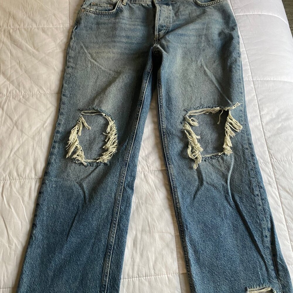 Free People We The Free Maggie Straight Leg Jeans - Light Wash - Size 29